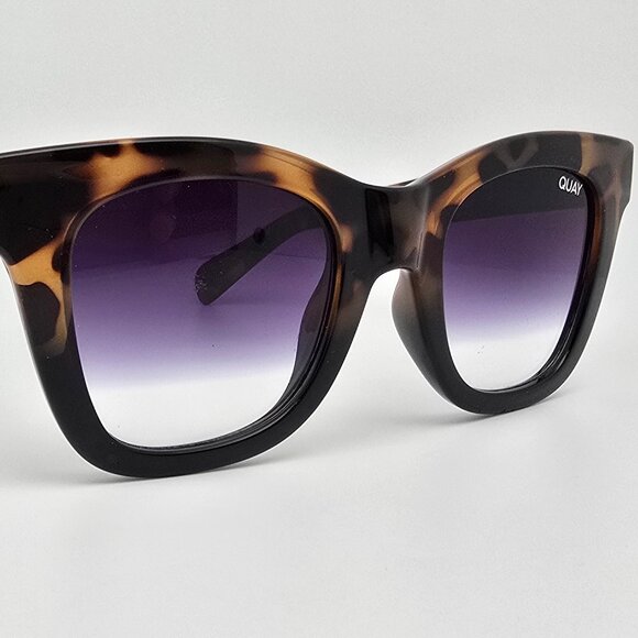 Quay Australia After Hours Tortoise Black Frame Black Fade Len Square Sunglasses - Picture 10 of 16